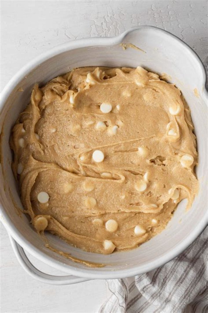 Blondie batter in a white bowl.