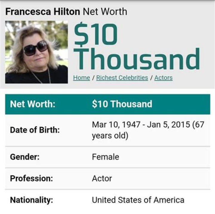 Francesca Hilton Net Worth